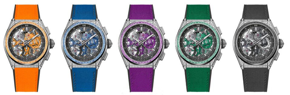 Best quality fake watches are showy with black, orange, blue, purple and green colors.